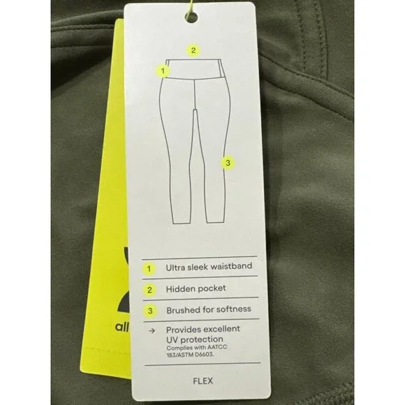 XS - Womens Ultra High-Rise Flex Leggings - All in Motion - Moss Green - Picture 7 of 8